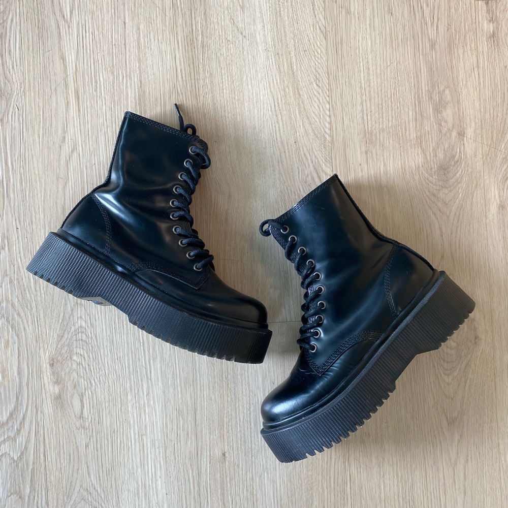Jeffery Campbell Platform Boots Womens Size 7 Black - Picture 2 of 8